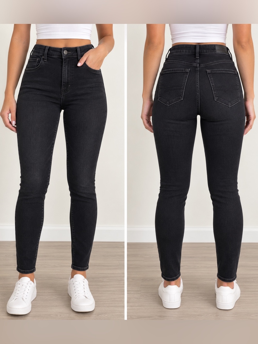 American Eagle Outfitters Black High-Rise Skinny Jeans